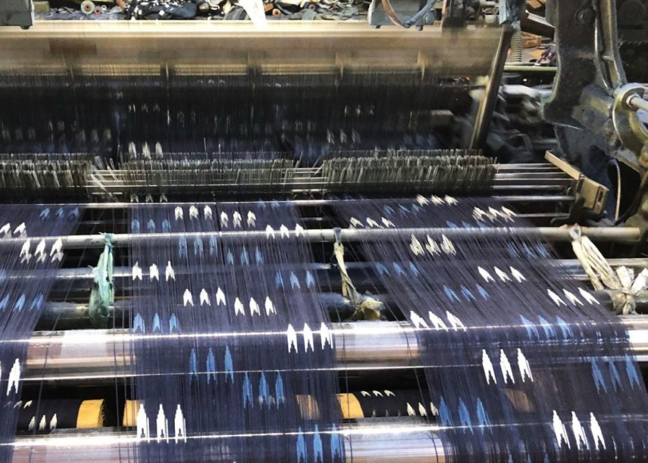 Traditional Bingo kasuri indigo fabric